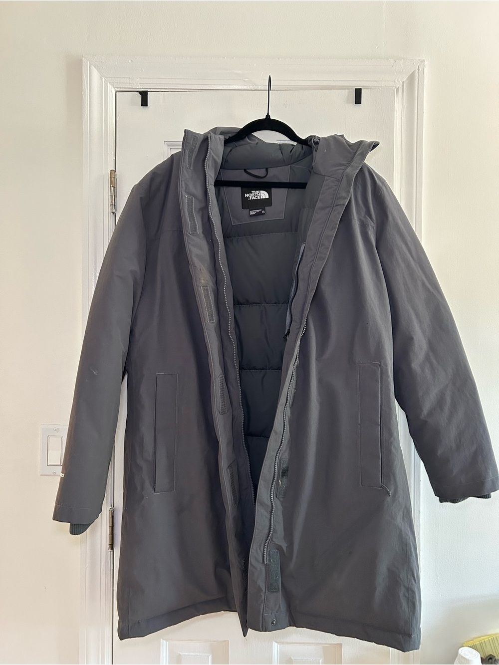 The North Face Women’s Gray Hooded Puffer Jacket